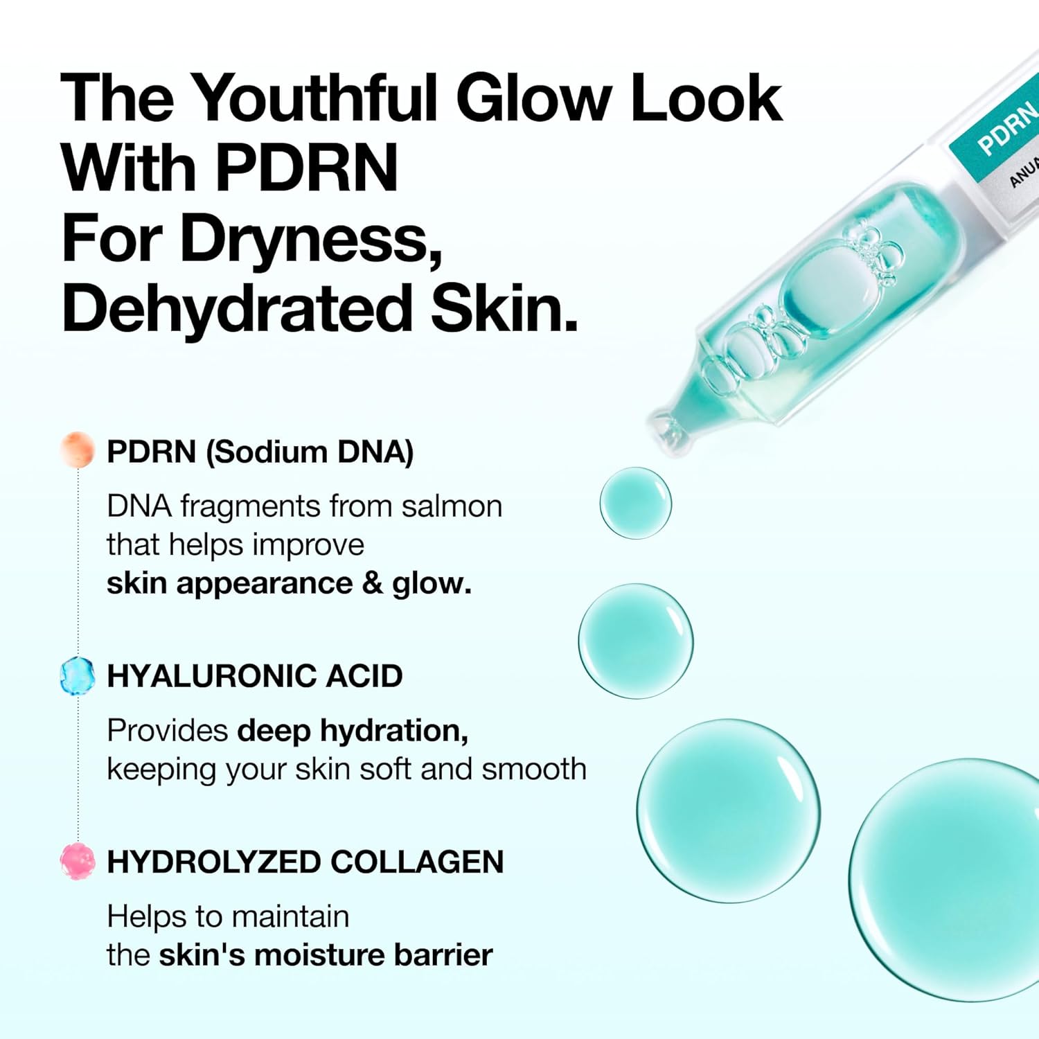 Anua PDRN Hyaluronic Acid Capsule Serum | Glass Skin Hydration | 0.33 Fl Oz - Image 3