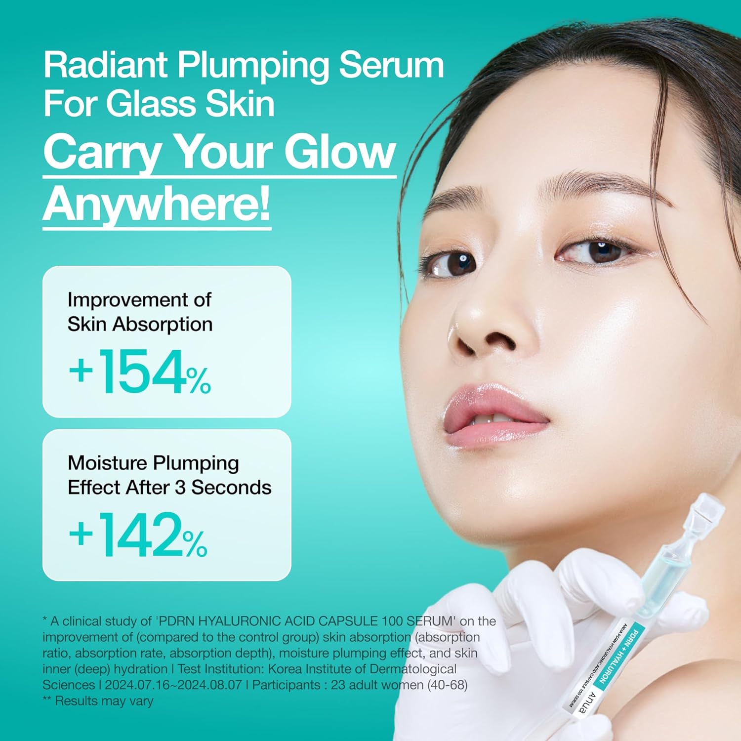 Anua PDRN Hyaluronic Acid Capsule Serum | Glass Skin Hydration | 0.33 Fl Oz - Image 2